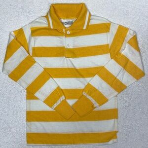 NWOT vintage compass made in USA yellow white rugby polo boys size 7